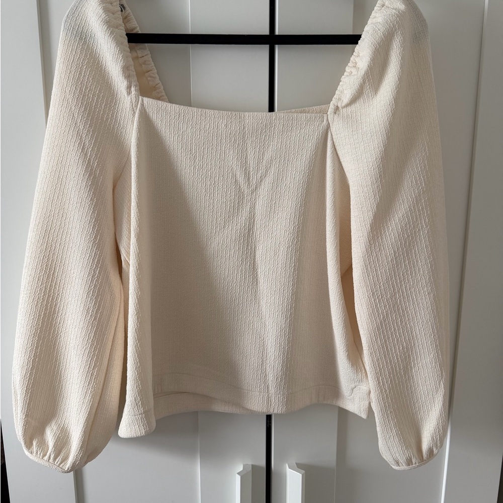 Madewell Off-White Textured Blouse